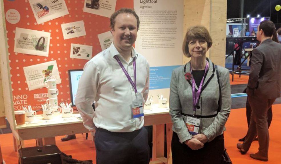 Dan Regan, Head of Engagement at Exeter-based Lightfoot, with Innovate UK Chief Executive Dr. Ruth McKernan at Innovate 2017, the UK’s leading innovation show.