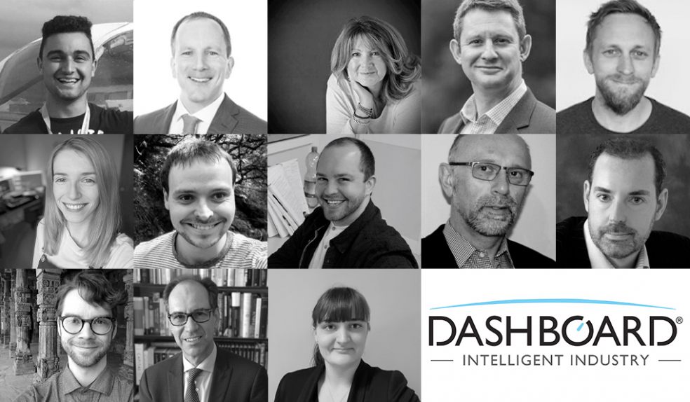 Black and white collage of employees at Dashboard that are participating in the Move For Mind event
