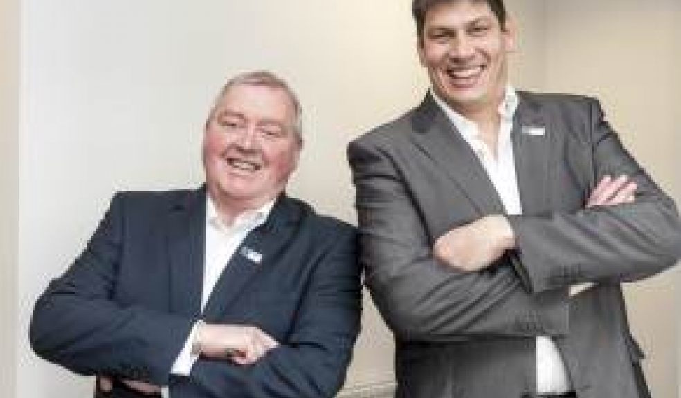 The short and tall of it! David Meek (left) and Jon Axon launch Business Doctors in Devon and Exeter