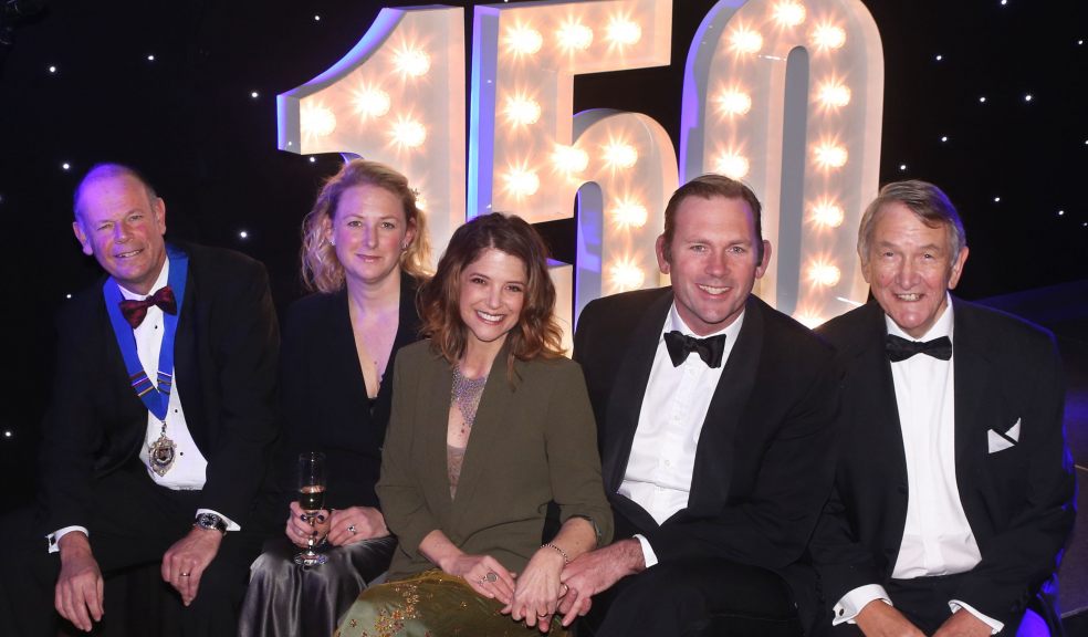 From left: David Savill - Exeter Chamber chairman, Fleur Lewis – Partner at Bishop Fleming, AJ Courtenay, Charlie Courtenay, Derek Phillips – Exeter Chamber vice president