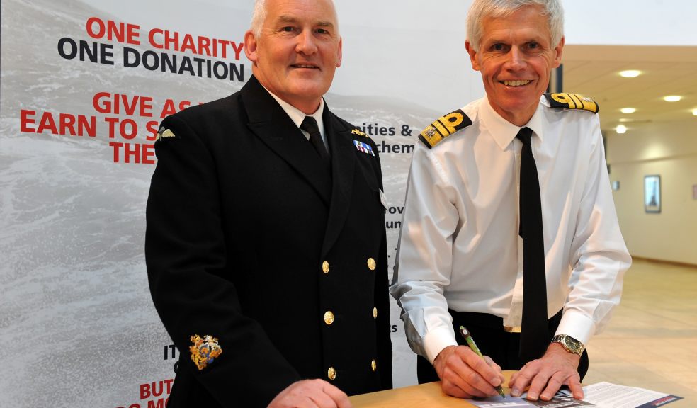 Dean Rogers (left) with former 2nd Sea Lord Sir Alan Massey
