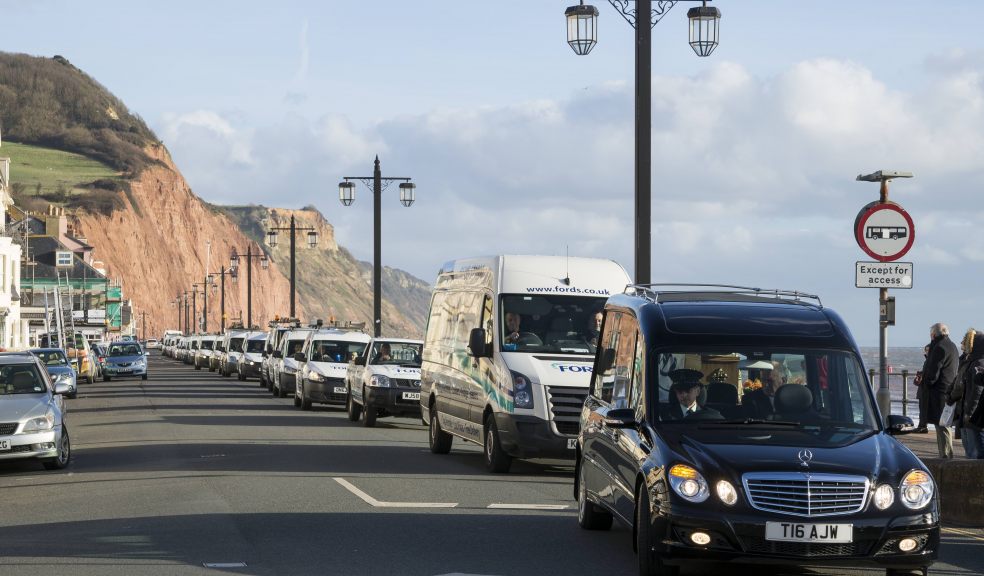 Derek Ford funeral cortege Sidmouth