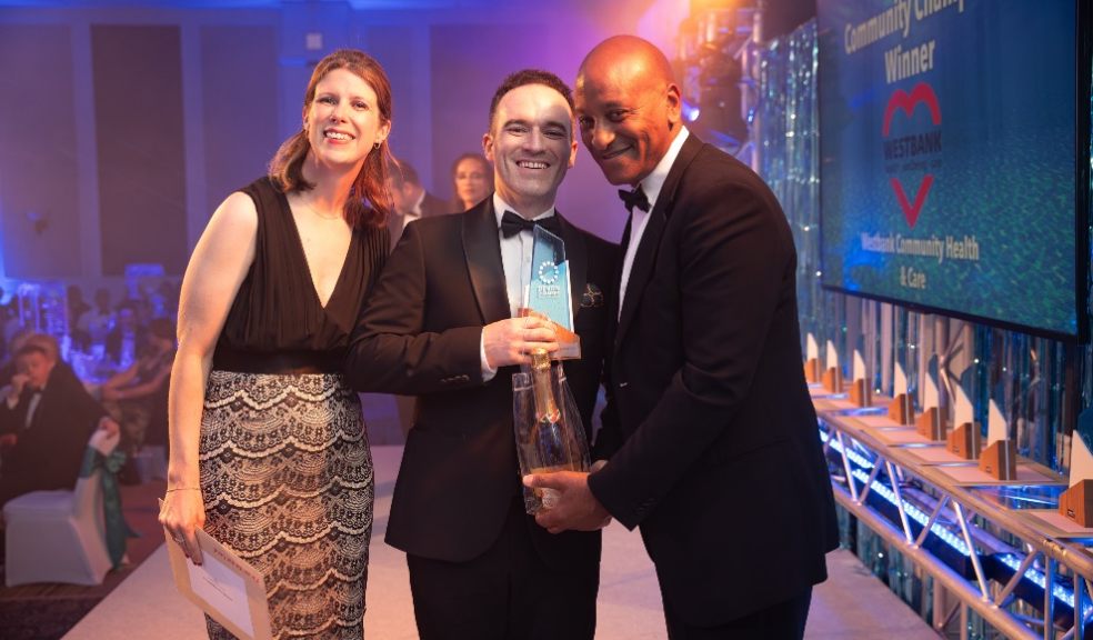 Anna Lake (left) from Client Talk, Westbank's Chris Bloye (centre) and Ian Washington-Smith from Mindsmith. Credit@JayStoneUK.