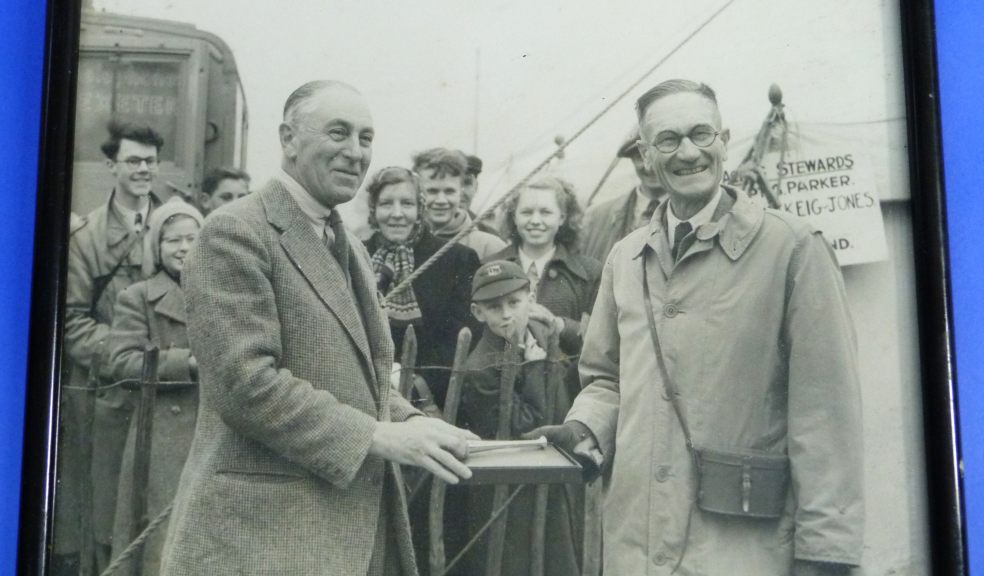 Dr Craig (right) being presented with hunting horn