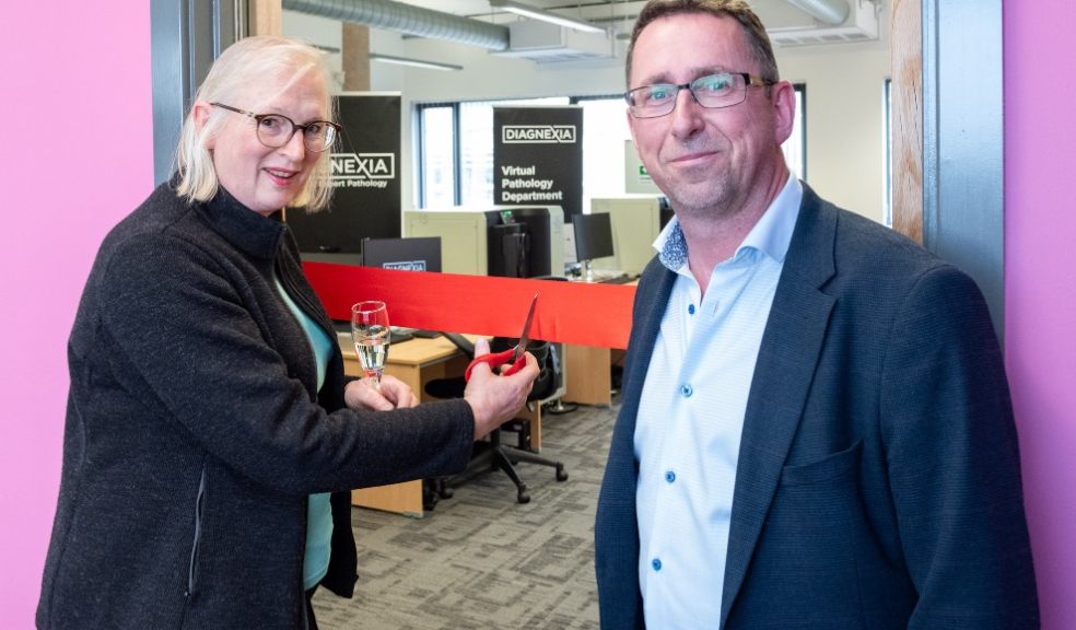 Dr Sally Basker, CEO of Exeter Science Park (Left) and Donal O’Shea, CEO Deciphex (Right)