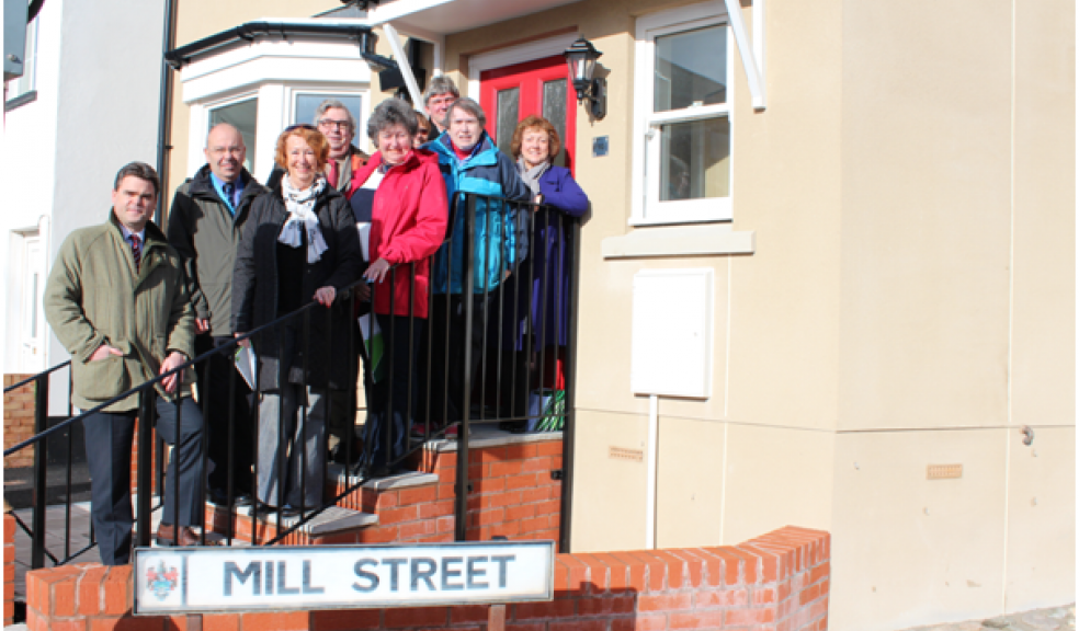 EDDC Members and Housing staff with representatives of DCH at new affordable flats in Mill Street, Sidmouth