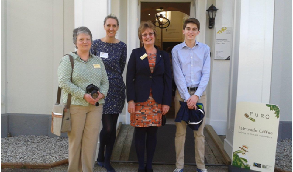 eft to right - Sue Holland (Deputy Chair, Honiton Memory Cafe, Angela Blackwell (Curator at Thelma Hulbert Gallery), Richard Baker and Heather Penwarden (Chair of Honiton Memory Café).