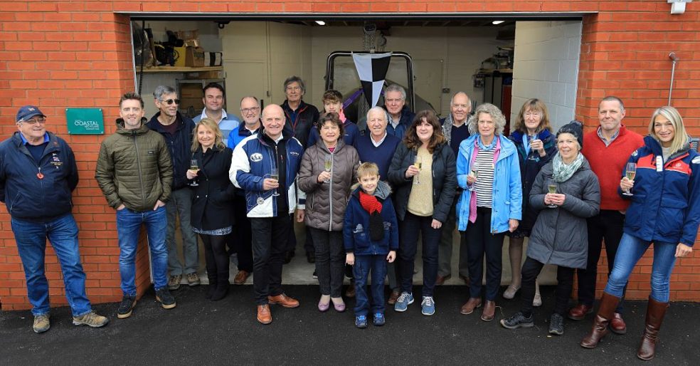 Exe Sailing Club members celebrate the opening of the clubhouse extension - photo Tom Hurley