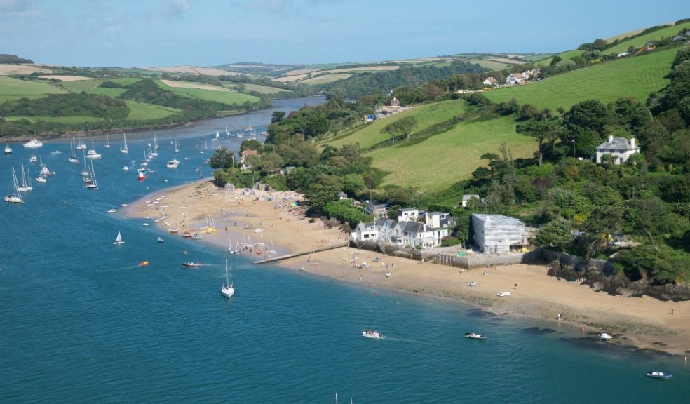 Cafe on estuary near sea in Devon