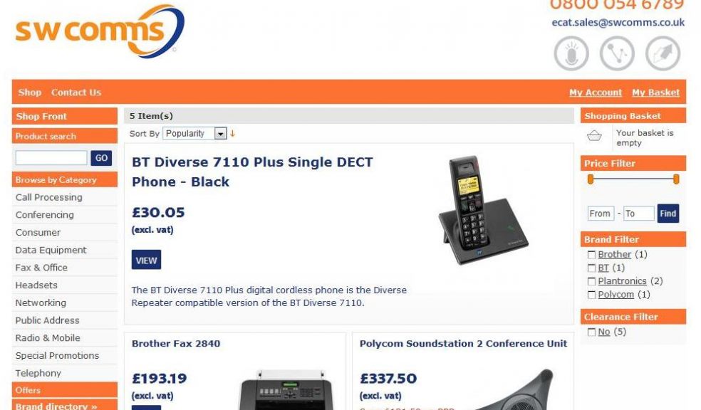 New web shop from swcomms