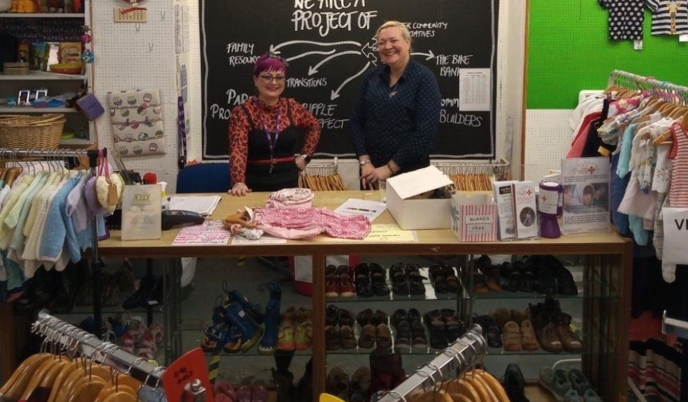 Some of the Exeter Community Initiatives team in the Jelly charity shop.