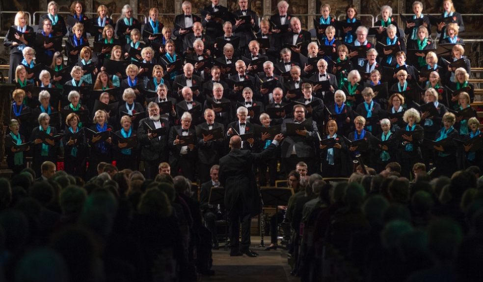 Exeter Philharmonic Choir performing in Exeter Cathedral