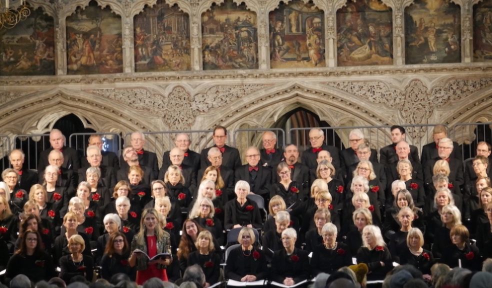Exeter Philharmonic Choir with soloist Amy Carson at Exeter Cathedral. Photo: Sharon Goble
