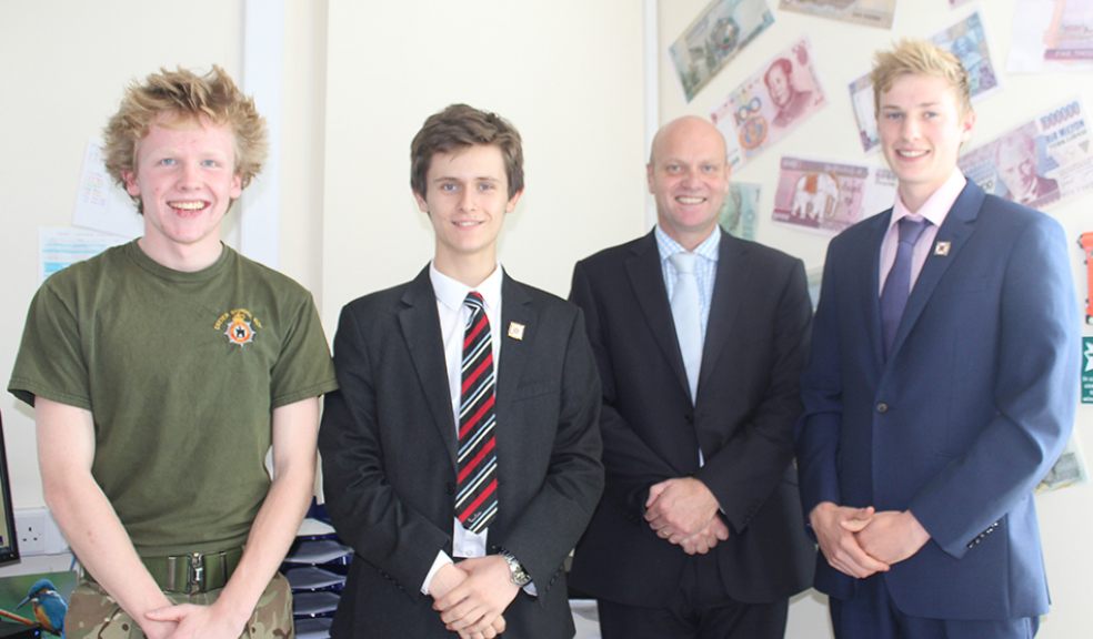 Exeter School A Level pupils with Head of Economics Mr Mackintosh