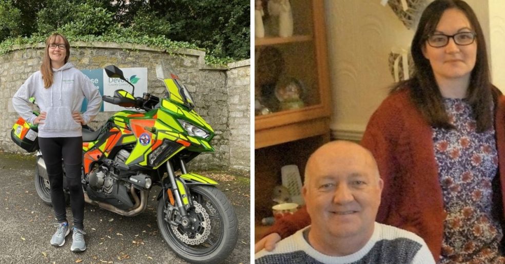 Kelly Lawson, who is raising funds for the Devon Freewheelers, is pictured here with her dad, David Meyer Kelly Lawson is raising funds for the Devon Freewheelers in memory of her dad