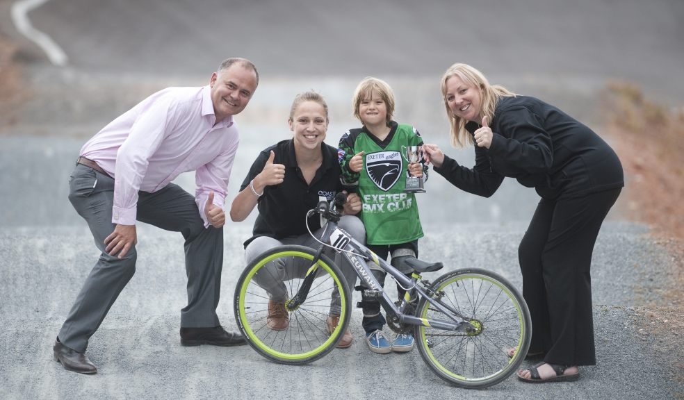 L to R: Richard Marsh and Sara Cox (both Coastal Recycling), Jack Nixon (aged 5 and winner of 7 and under category), Lyn Chadwick (Coastal Recycling).