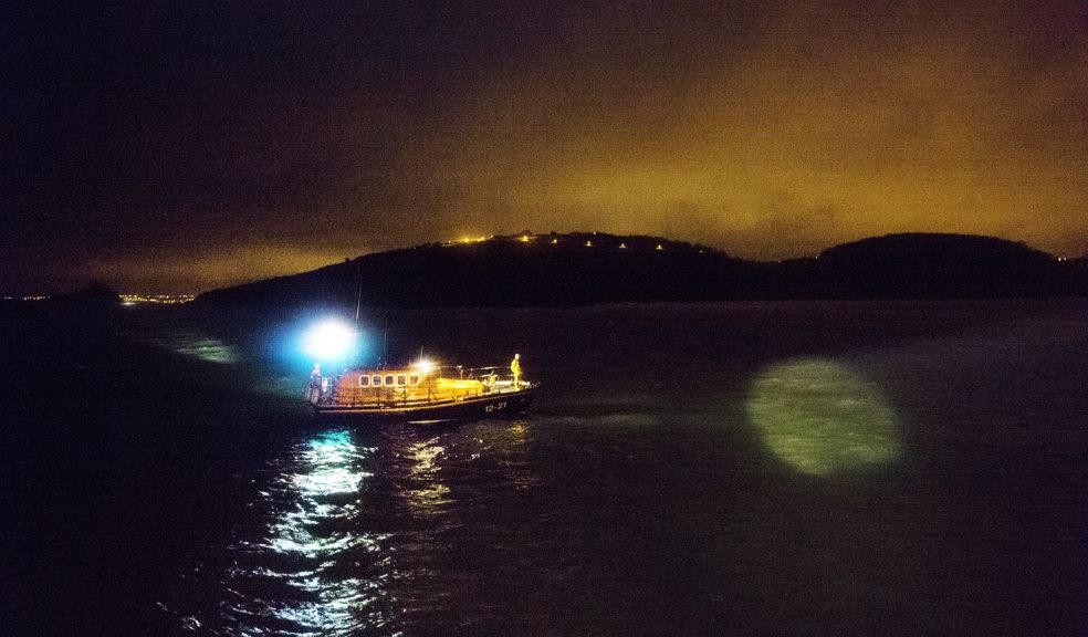 Exmouth RNLI continue the search. Credit: RNLI/Nigel Millard
