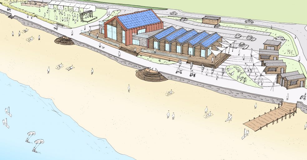 Aerial view of Grenadier’s proposed Exmouth Water Sports scheme