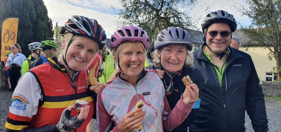 FORCE Autumn Storm cyclists enjoying a refreshment break