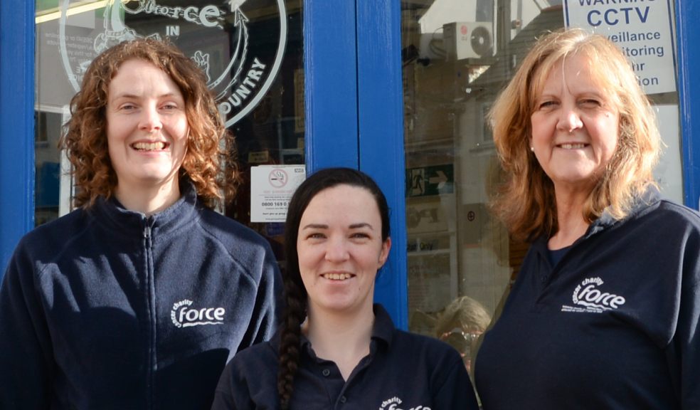 FORCE Shop staff Anna Heard, Lucy Gould and Sue Stone