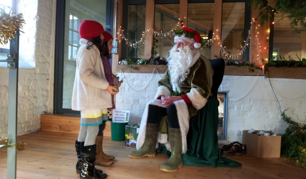 Father Christmas will be a Cricklepit Mill in Exeter with his reindeer on Sunday