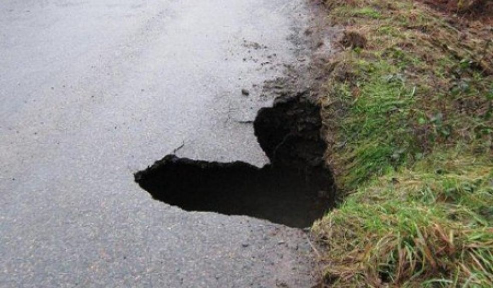 Flood damage on the B3226