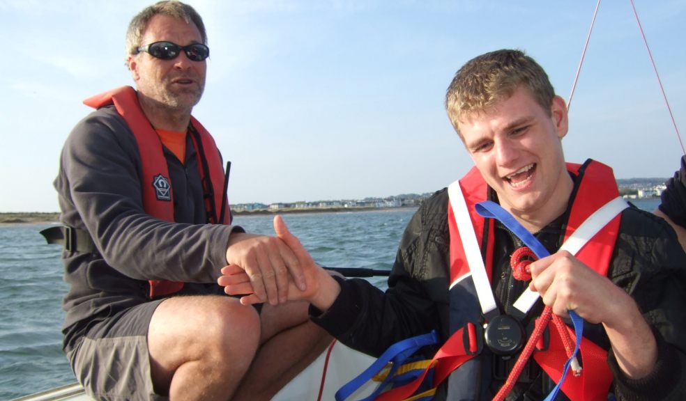 Rick Newcombe out on the water with a regular participant