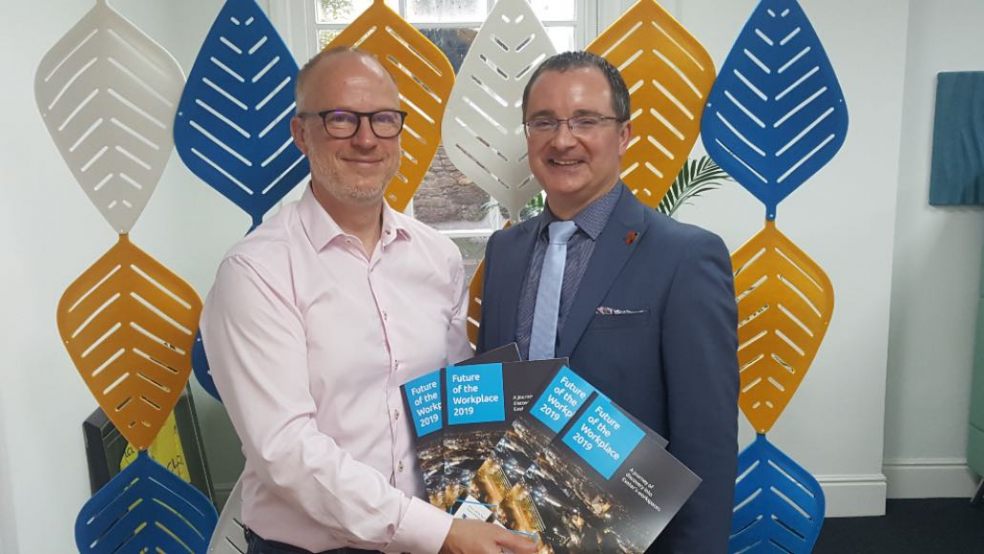 Tim Wadsworth, Director of Space and David Bartram, Director at Exeter City Council at the launch of the Future of the Workplace report.