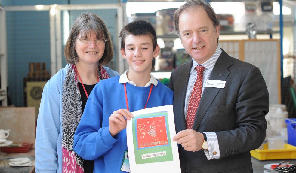 Irena Boobyer (WESC Foundation art teacher), Jacob Towner and the Rt Hon Hugo Swire MP