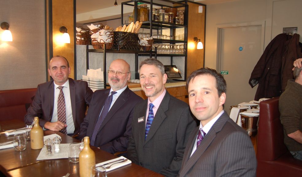 Mark Jenkins (Exeter City FC), Alistair Heron (Gilbert Stephens), Martin Crockett (East Devon IT) and Michael Taylor (EM&F)