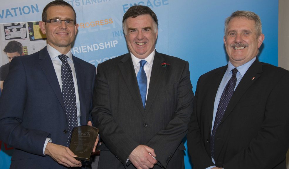 Photo from left to right Paul Turner (GDL Head of HR), Richard Atkins (Principal, Exeter College), Gary Sharpe (GDL HR Manager)