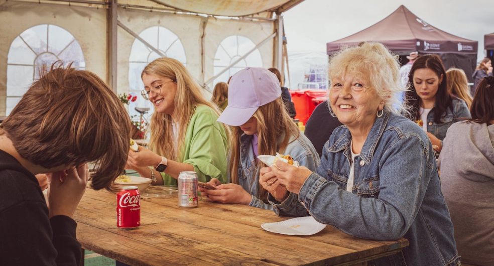 Festival-goers dodged the showers to enjoy Guildfest