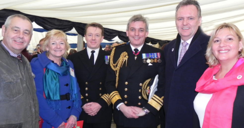 Robert Beer (Vice-Chairman) Gill Freeman (Events Coordinator) Commander Philip Nash, Vice Admiral Philip Jones CB,( Fleet Commander), Jeff Merrett MBE (Chairman), Tina Kingdom (Environmental Manager)