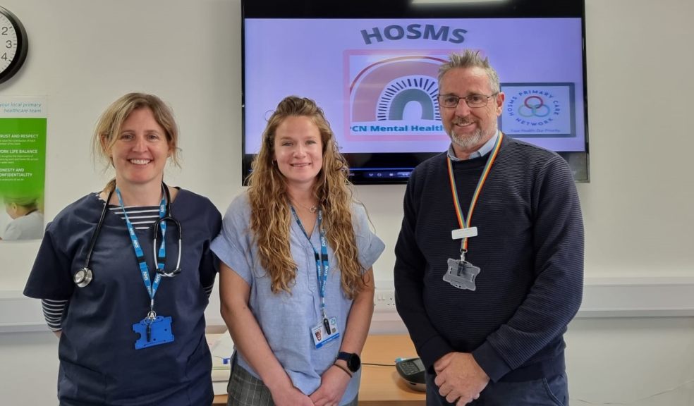 Dr Jennie Button (clinical Director) , Abigail Dawson ( Wellbeing Coach) and Sean Corbett (Strategic Manager) Group of people from mental health and wellbeing team
