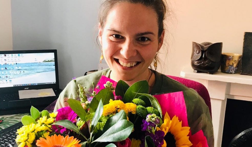 Woman with flowers