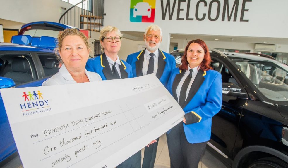 Exmouth Town Concert Band presented with their grant from Hendy Foundation