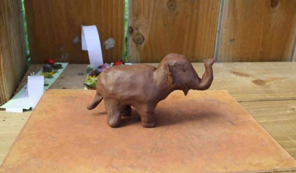 Rare sighting - the Asian elephant modeled out of clay