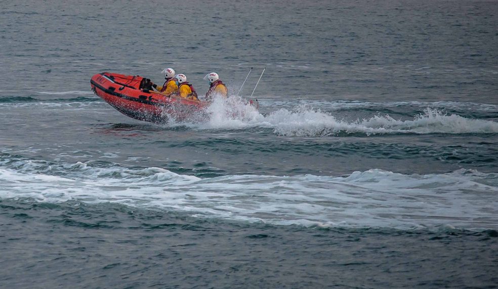 ILB in action : Exmouth RNLI Inshore Lifeboat on route to the tasking. Credit : Mark Campbell – On Your Mark Photography