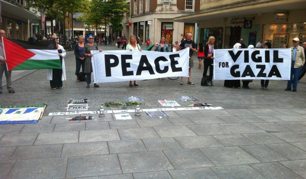 The silent vigil in Bedford Square