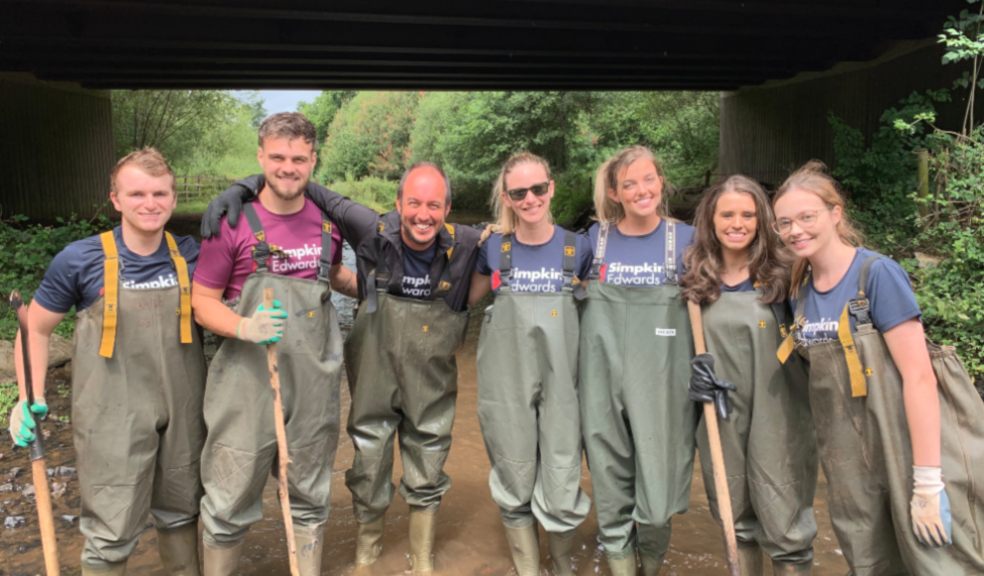 Simpkins Edwards’ team of volunteers spent two days helping to clear non-indigenous invasive Himalayan Balsam from the banks of the River Tale. 