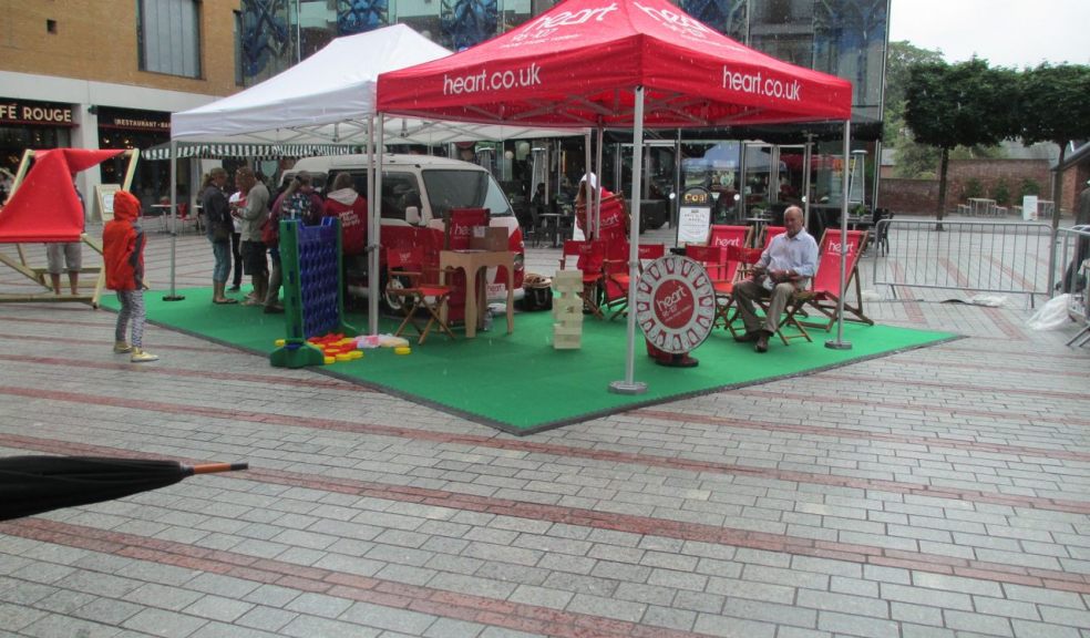 It may be raining, but Heart are cheering everyone in Princesshay up