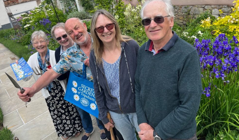Some of Topsham’s army of gardeners prepare for the big day!