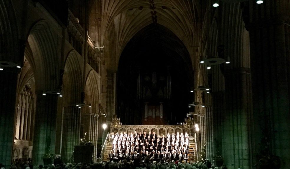 Exeter Philharmonic Choir performing in Exeter Cathedral