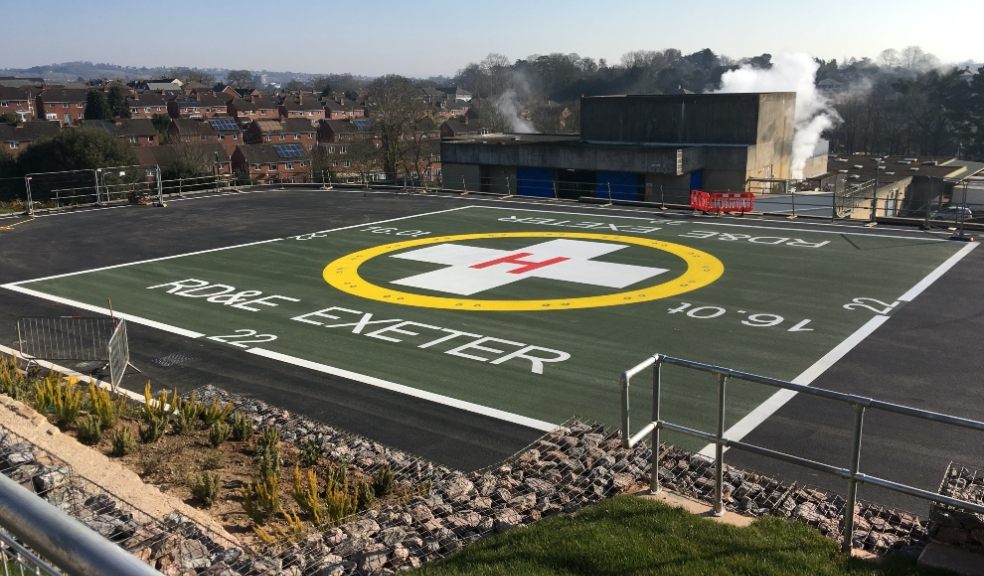 Helipad at the Royal Devon and Exeter Hospital