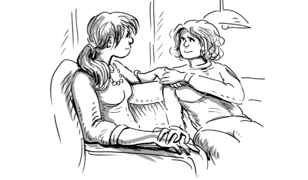 Illustration by Mark Hannon, from the forthcoming book When Time Aligns: Stories of Care From a Dementia Companion