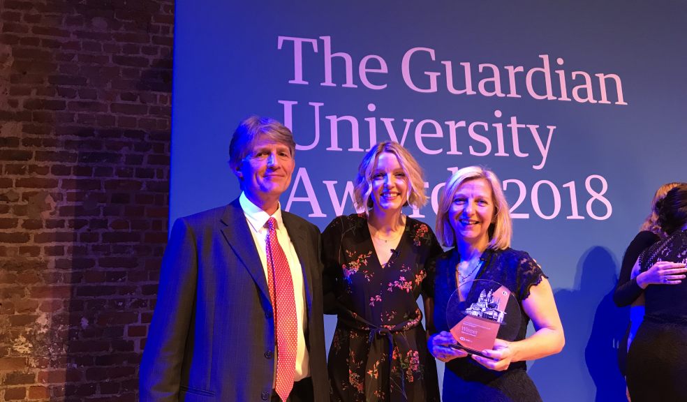 Left to right: Alan Denbeigh, Lauren Laverne and Prof Tamara Galloway