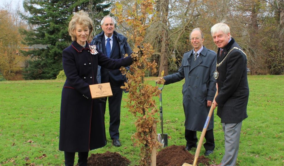 L-R: Vice Lord Lieutenant Lady Arran, Devon County Council Leader Cllr John Hart, Deputy Lieutenant Philip Jenkinson and Devon County Council Chair Cllr Jeff Trail BEM.