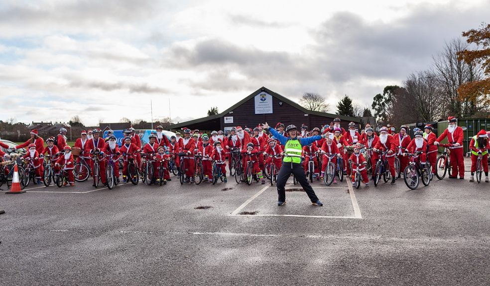 Ready to ride the FORCE Cancer Charity Santa Cycle Ready for the off at the FORCE Santa Cycle