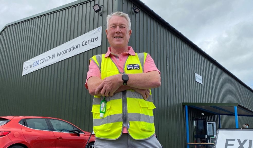 Volunteer Ian Aspinall has completed more than 200 shifts in Exeter’s vaccine sites at Greendale and formerly Westpoint. vaccination centre