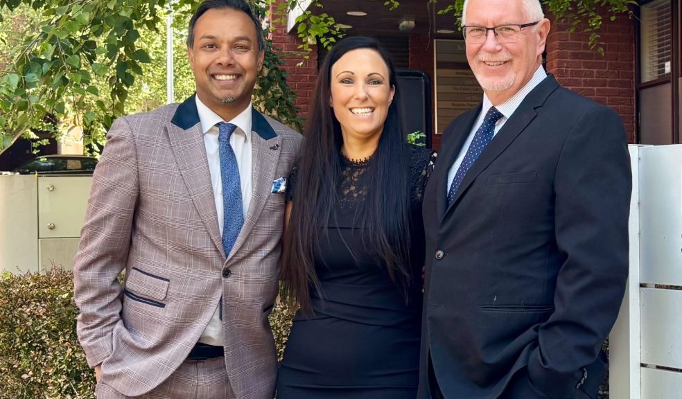 Three family law Directors standing together outside offices